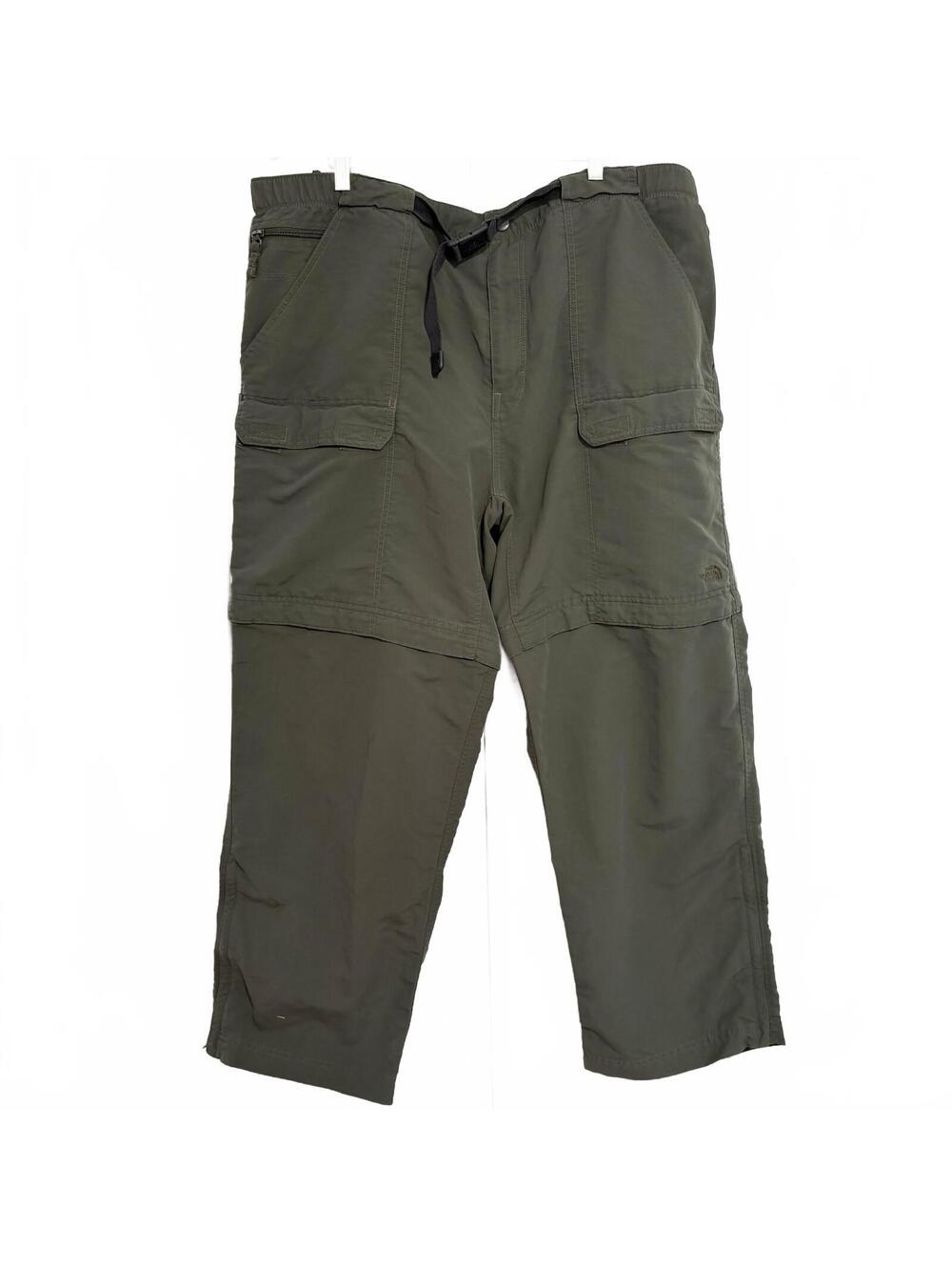 The North Face Men’s Ripstop Convertible Zip Off Cargo Hiking Pants, Green XXL